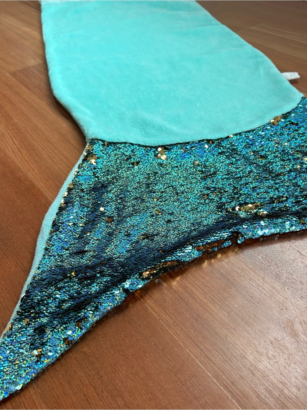 Turquoise Sequin Mermaid Tail Wearable Blanket